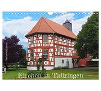 Calendrier 2027 · US Version · Maisons à colombages et églises en Thuringe | Découvrez la beauté des anciennes églises à colombages · DIN A4 paysage · CALVENDO Calendrier mural
