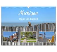 Calendrier 2027 · US Version · Michigan - Aux alentours de Détroit | Détroit, à la frontière canadienne, c'est l'Amérique à l'état pur · DIN A3 paysage · CALVENDO Calendrier mural