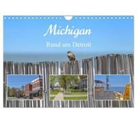 Calendrier 2027 · US Version · Michigan - Aux alentours de Détroit | Détroit, à la frontière canadienne, c'est l'Amérique à l'état pur · DIN A4 paysage · CALVENDO Calendrier mural