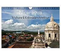 Calendrier 2027 · US Version · Nicaragua - Volcans et architecture | coloniale · Le Nicaragua, un pays où les volcans s'alignent comme un collier de… · DIN A4 paysage · CALVENDO Calendrier mural