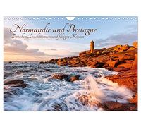 Calendrier 2027 · US Version · Normandie et Bretagne : entre phares et | côtes rocheuses · La beauté brute de la côte atlantique française · DIN A4 paysage · CALVENDO Calendrier mural