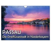 Calendrier 2027 · US Version · Passau - La ville aux trois fleuves | Impressions de la ville des trois rivières depuis la Basse-Bavière · DIN A4 paysage · CALVENDO Calendrier mural