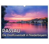 Calendrier 2027 · US Version · Passau - La ville aux trois fleuves | Impressions de la ville des trois rivières depuis la Basse-Bavière · DIN A3 paysage · CALVENDO Calendrier mural