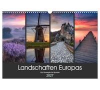 Calendrier 2027 · US Version · Paysages d'Europe | Photos de 12 lieux à couper le souffle en Europe · DIN A3 paysage · CALVENDO Calendrier mural