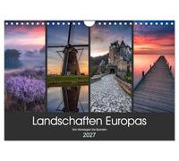 Calendrier 2027 · US Version · Paysages d'Europe | Photos de 12 lieux à couper le souffle en Europe · DIN A4 paysage · CALVENDO Calendrier mural