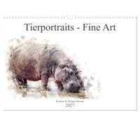 Calendrier 2027 · US Version · Portraits d'animaux - Art plastique | Douze portraits d'animaux d'art sélectionnés, rassemblés dans un calendrier · DIN A3 paysage · CALVENDO Calendrier mural