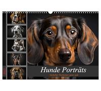 Calendrier 2027 · US Version · Portraits de chiens | Douze photos de races de chiens populaires qui font fondre les cœurs par leur… · DIN A3 paysage · CALVENDO Calendrier mural