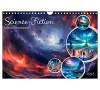 Calendrier 2027 · US Version · SCIENCE-FICTION La vie sur des planètes | lointaines · Scènes futuristes vues de l'espace · DIN A4 paysage · CALVENDO Calendrier mural