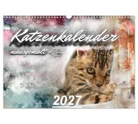 Calendrier 2027 · US Version · Souris peinte pour un calendrier de chats | Le traitement numérique des photos confère à ces images une touche de peinture… · DIN A3 paysage · CALVENDO Calendrier mural