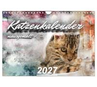 Calendrier 2027 · US Version · Souris peinte pour un calendrier de chats | Le traitement numérique des photos confère à ces images une touche de peinture… · DIN A4 paysage · CALVENDO Calendrier mural