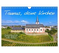 Calendrier 2027 · US Version · Taunus, tes églises | Découvrez les plus beaux édifices religieux du Taunus · DIN A4 paysage · CALVENDO Calendrier mural