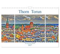 Calendrier 2027 · US Version · Thorn Torun - La vieille ville gothique | De grands édifices historiques de style gothique en brique, des maisons… · DIN A4 paysage · CALVENDO Calendrier mural
