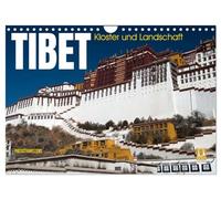 Calendrier 2027 · US Version · Tibet - Monastère et paysage | Le Tibet, terre de spiritualité · DIN A4 paysage · CALVENDO Calendrier mural