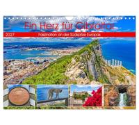Calendrier 2027 · US Version · Un coup de cœur pour Gibraltar | Une vue imprenable sur Gibraltar : le rocher situé entre deux continents · DIN A4 paysage · CALVENDO Calendrier mural