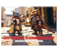 Calendrier 2027 · US Version · Une étrange histoire de dragon | La véritable raison pour laquelle les dragons n'ont pas encore disparu · DIN A3 paysage · CALVENDO Calendrier mural