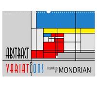 Calendrier 2027 · US Version · Variations abstraites inspirées de Mondrian | Œuvres abstraites dans le style des « BeBops » et « Boogie Woogies » de… · DIN A3 paysage · CALVENDO Calendrier mural