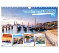 Calendrier 2027 · US Version · Venise et Burano : la ville de la lagune et | ses maisons colorées · Venise, la ville sur l'eau, et l'île voisine de Burano · DIN A4 paysage · CALVENDO Calendrier mural