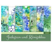 Calendrier 2027 · US Version · Vert jade et bleu roi - De ravissantes | expériences d'aquarelle dans les tons verts et bleus · Aquarelle expérimentale… · DIN A4 paysage · CALVENDO Calendrier mural