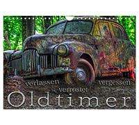Calendrier 2027 · US Version · Vétérans - abandonnés, rouillés, oubliés | Photos de voitures de collection des années '50 environ, en stationnement · DIN A4 paysage · CALVENDO Calendrier mural