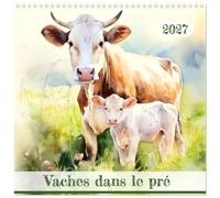 Calendrier 2027 · Vaches dans le pré | Plongez dans un monde de douceur et de sérénité avec ces magnifiques… · 30 × 30 cm carré · CALVENDO Calendrier mural