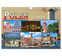 Calendrier 2027 · Voyage à travers la Pologne - Villes | Les villes de Pologne: riches en histoire et étonnamment variées · DIN A4 paysage · CALVENDO Calendrier mural