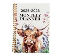 Calendrier 3 ans 2026-2028 | 50 pages à spirales | Bloc-notes académique | Planificateur mensuel | Carnet design - Pour , écrire, bureau, école, maison, amis, vacances, Noël, anniversaire