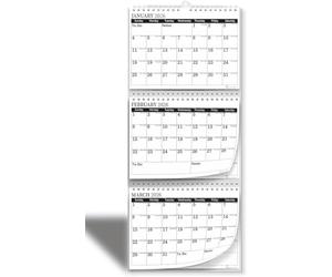 Calendrier 3 mois 2023-2024, mouvement par page, mensuel, vertical, avril 2023, décembre 2024, 27,9 x 63,5 cm, grands blocs quotidiens lignés, poche, jours juliens, numéro de semaine, minimaliste,