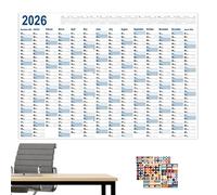 Calendrier 365 Jours - Calendrier Mural Annuel - Organisateur Créatif Grand Format 2026 pour Bureau Maison Salle d'Étude Cuisine Salle de Sport