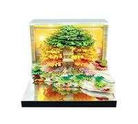 Calendrier 3D 2026 2026 unique en papier sculpté pour la décoration de bureau, bloc-notes 3D, calendrier 2026 à déchirer, avec éclairage LED et boîte d'affichage en acrylique