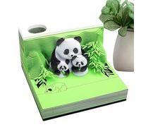 Calendrier 3D 2026-3.54x3.54x1,97 pouces Panda Paper Sculpture Art Calendrier avec pad de mémoire décorative pour le bureau, le chevet, l'école, la maison, les enseignants, étudiants, indépe