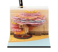 Calendrier 3D 2026 - Arbre 3D Calendrier 2026 Bloc-Notes Mémo,Sculpture Papier Déco Maison pour Famille Étudiant Bureau - Cadeau Noël Nouvel An Fête École Université