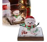 Calendrier 3D 2026 avec bâtons sculptés en papier unique, bonhomme de neige 3D avec lumières, calendrier de bureau à détacher, page sculptée avec boîte de présentation en acrylique, cadeau de Nouvel