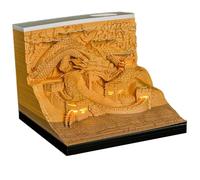 Calendrier 3D 2026 avec lumières LED, calendrier dragon exquis 2026, sculpture en papier pour enregistrement de notes autocollantes, souvenirs, calendriers de bureau