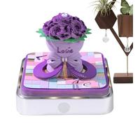 Calendrier 3D 2026, Bloc de presse-papiers Artistique 3D en Forme de Rose | Carnet avec à déchirure avec éclairage LED et étui en acrylique pour planificateur de registre des habitudes