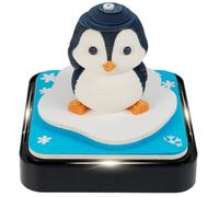 Calendrier 3D 2026 - Bloc-notes 3D avec lumière - Calendrier 3D à déchirer - Sculptures créatives en papier d'art - Calendrier de table de Noël pour le bureau et la maison - Pingouin