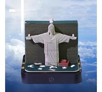 Calendrier 3D 2026, bloc-notes 3D avec lumières, motif Mont Jésus - Calendrier 2026 à détacher - Bricolage - Sculpture en papier - Œuvre d'art pour notes autocollantes