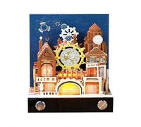 Calendrier 3D 2026, bloc-notes en papier 3D détachable avec lumières LED, sculpture en papier de l'époque punk déchirée à la main, calendrier 2026, cadeau pour Noël, pendaison de crémaillère