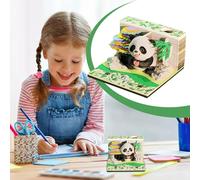 Calendrier 3D 2026 | Bloc-notes en Papier au Design Panda,Calendrier Sculpture en Papier Mignon | Pour utilisation à l'École, en Salle de Classe, à la Maison, pendant les Transports, les