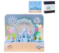 Calendrier 3D 2026, bloc-notes et horloge 3D - Calendrier de bureau - Grande roue panoramique à détacher - Papier d'art 3D - Bricolage - Bâtons de sculpture - Cadeau créatif pour anniversaires