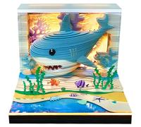 Calendrier 3D 2026, calendrier avec 52 calendriers hebdomadaires pour 2026, livre magique et joli requin en papier sculpté, convient pour la décoration de chambre et de bureau, cadeau