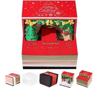 Calendrier 3D 2026, calendrier de bureau 2026, bloc-notes d'art en papier 3D détachable avec lumières LED, bloc-notes créatif à faire soi-même en papier, calendrier créatif 3D mémo artistique, cadeau