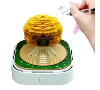 Calendrier 3D 2026 - Calendrier de la maison dans les arbres | Sculpter le tampon de mémo | Planificateur décoratif avec notes adhésives design d'art pour studio de bureau étagère