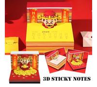 Calendrier 3D 2026 Dieu de la richesse, calendrier à détacher, bloc-notes, décoration de bureau, décoration de bureau, cadeau de Noël