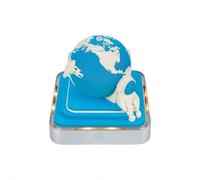 Calendrier 3D 2026 - Motif jardin terrestre bleu - Calendrier 2026 - Papier 3D détachable - Calendrier hebdomadaire avec lumière - Notes adhésives - Cadeau de Nouvel An