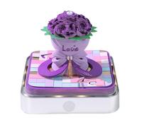 Calendrier 3D 2026 | Motif rose 3D Papier Art Calendrier Bloc-notes - Bloc-notes à déchirer avec éclairage LED et boîtier en acrylique pour planification, journal d'habitudes, marque-page