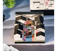 Calendrier 3D 2026, notes adhésives artistiques, bloc-notes 3D Jiangnan Water Town avec lumière, sculptures créatives en papier de style chinois déchiré à la main, convient pour les décorations de
