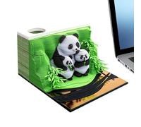 Calendrier 3D 2026 - Panda Paper Sculpture Art Calendar | Déchirurez-vous un pad à la mémoire avec des notes stéréo 3D mignons panda | Calendriers de bureau - Cadeau des élèves du bureau à domicile