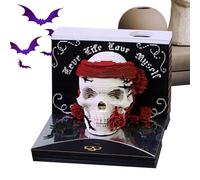 Calendrier 3D 2026 - Papier sculpté - Bloc-notes amovible - Halloween - Motif tête de mort - Accessoires pour planification des jours fériés, événements, souvenirs et rendez-vous
