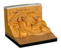 Calendrier 3D 2026, sculpture en papier motif dragon lumineux LED, bloc-notes de bureau pour notes, souvenirs, décoration de bureau