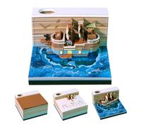 Calendrier 3D 2026, Sculpture Spéciale en Papier Bateau de Pirate, Décoration Créative 2026 pour Fêtes Maison Bureau École Festivals Cadeau Femmes Hommes
